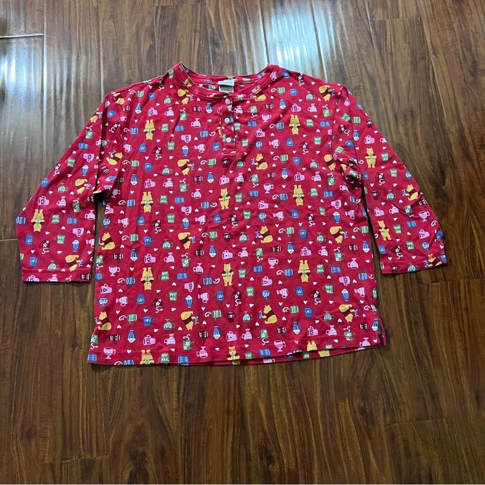 Vintage Disney Store Winnie the Pooh Red Pajama Set size large/XL - Picture 2 of 12